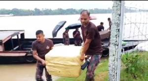 সুনামগঞ্জে টাস্কফোর্সের অভিযানে ২ কোটি টাকার ভারতীয় অবৈধ পণ্য জব্দ