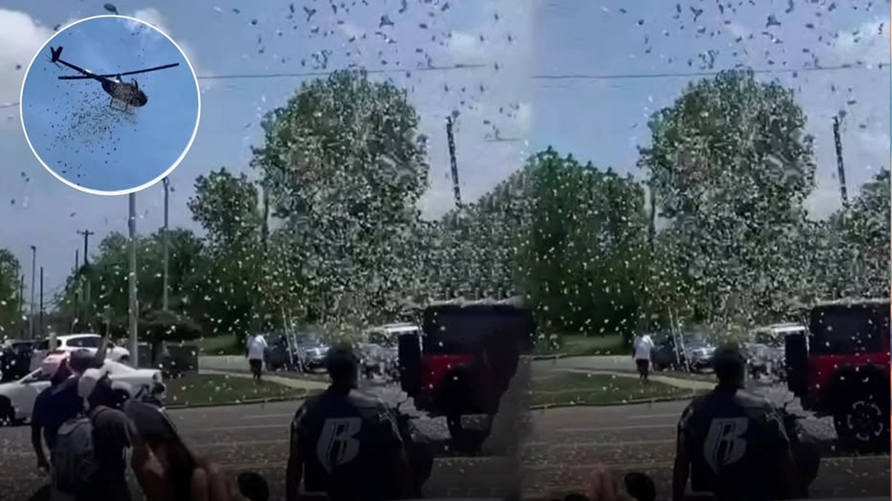 যুক্তরাষ্ট্রে হেলিকপ্টার দিয়ে টাকা ছড়িয়ে শেষ ইচ্ছা পূরণ