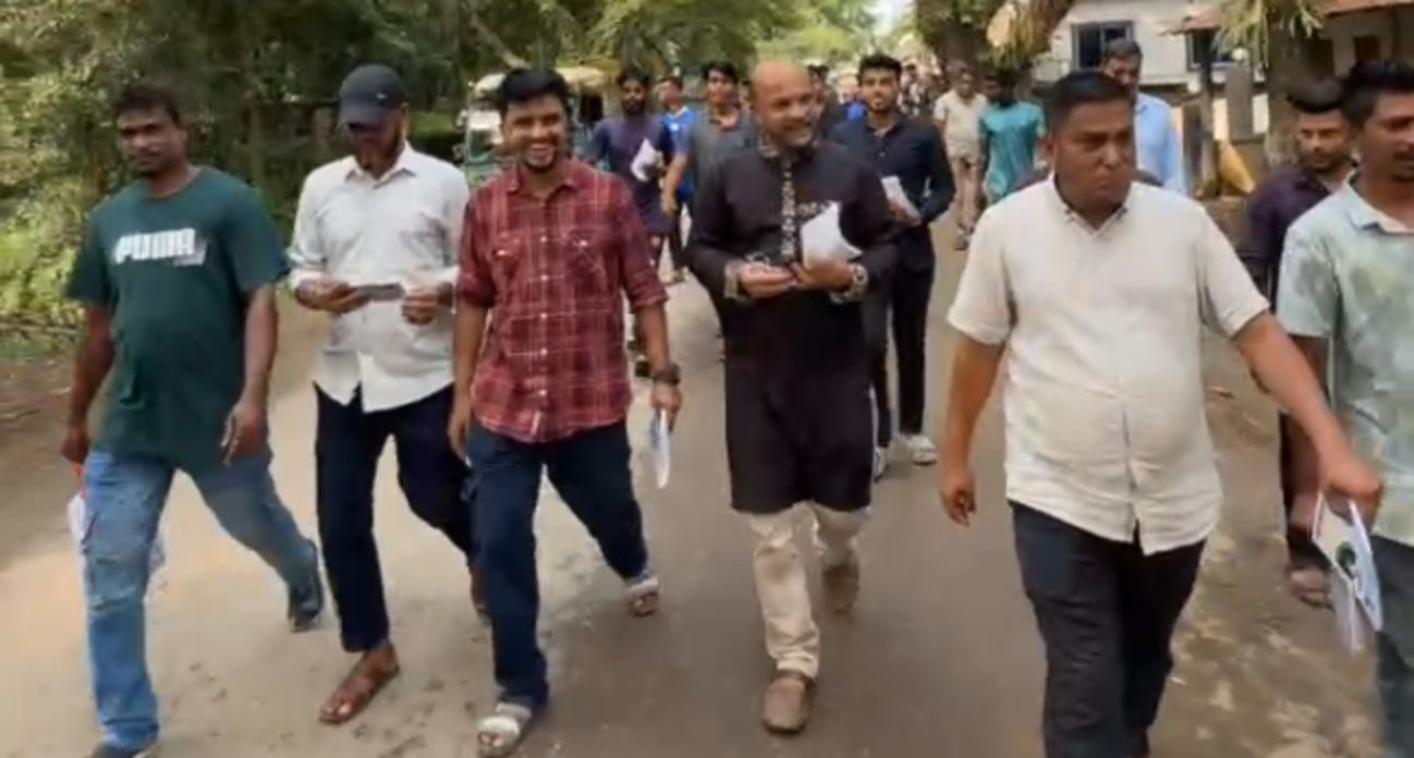 জগন্নাথপুর পৌরসভা নির্বাচনে সম্ভাব্য মেয়র পদপ্রার্থী রাজু আহমেদ প্রচারণায় ব্যস্ত