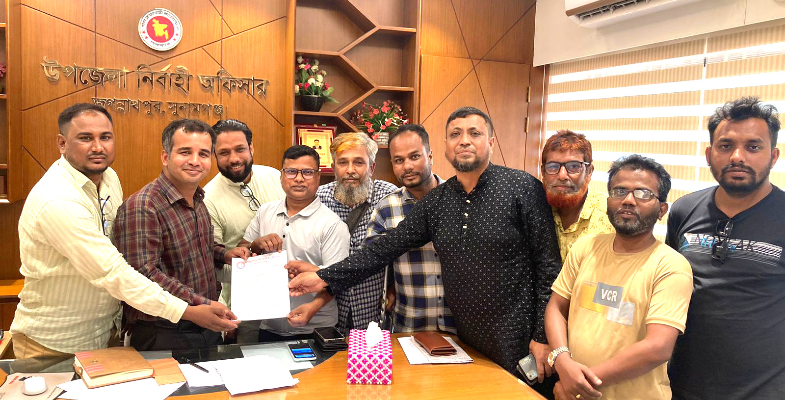 নবাগত ইউএনও ইসলাম উদ্দিন এর সাথে জগন্নাথপুর সাংবাদিক ফোরাম নেতৃবৃন্দের সৌজন্য সাক্ষাৎ