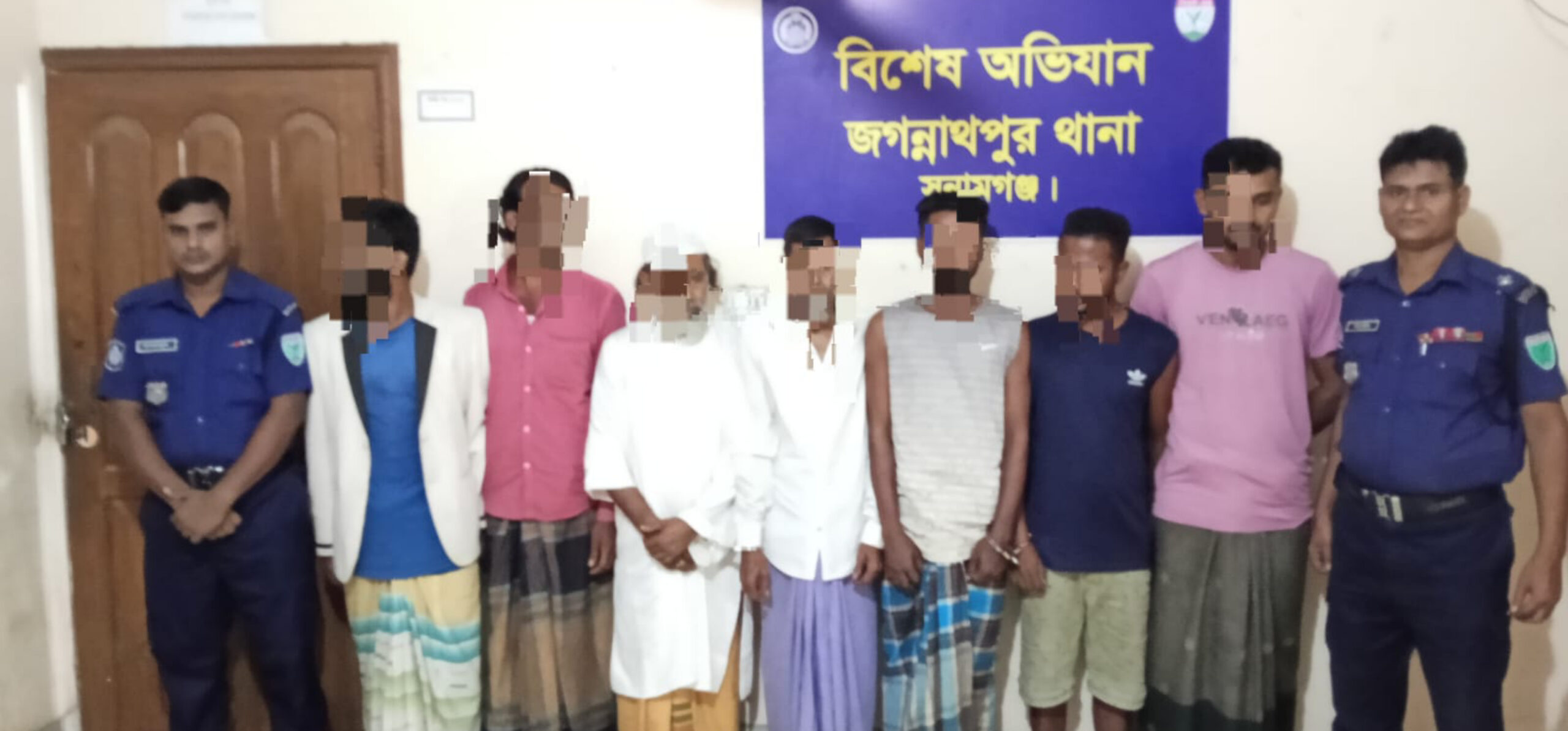 জগন্নাথপুরে পৃথক মামলার ৬ আসামী গ্রেপ্তার