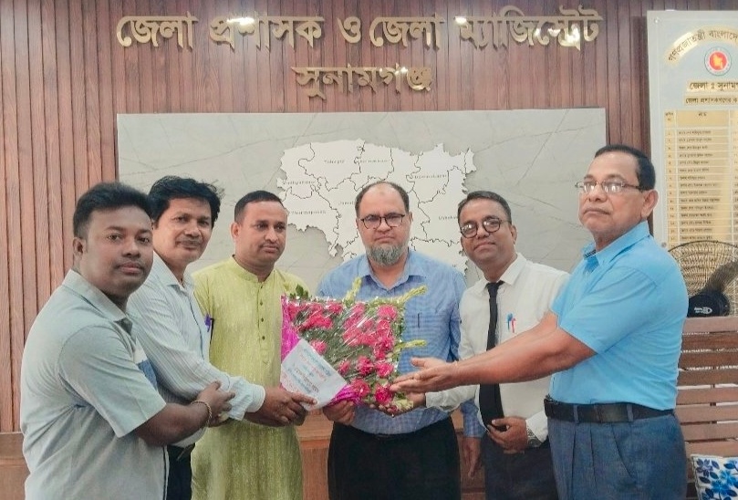  জেলা প্রশাসকের সাথে বাংলাদেশ জন্মাষ্টমী উদযাপন পরিষদ সুনামগঞ্জ জেলা শাখার নেতৃবৃন্দের সৌজন্য সাক্ষাৎ